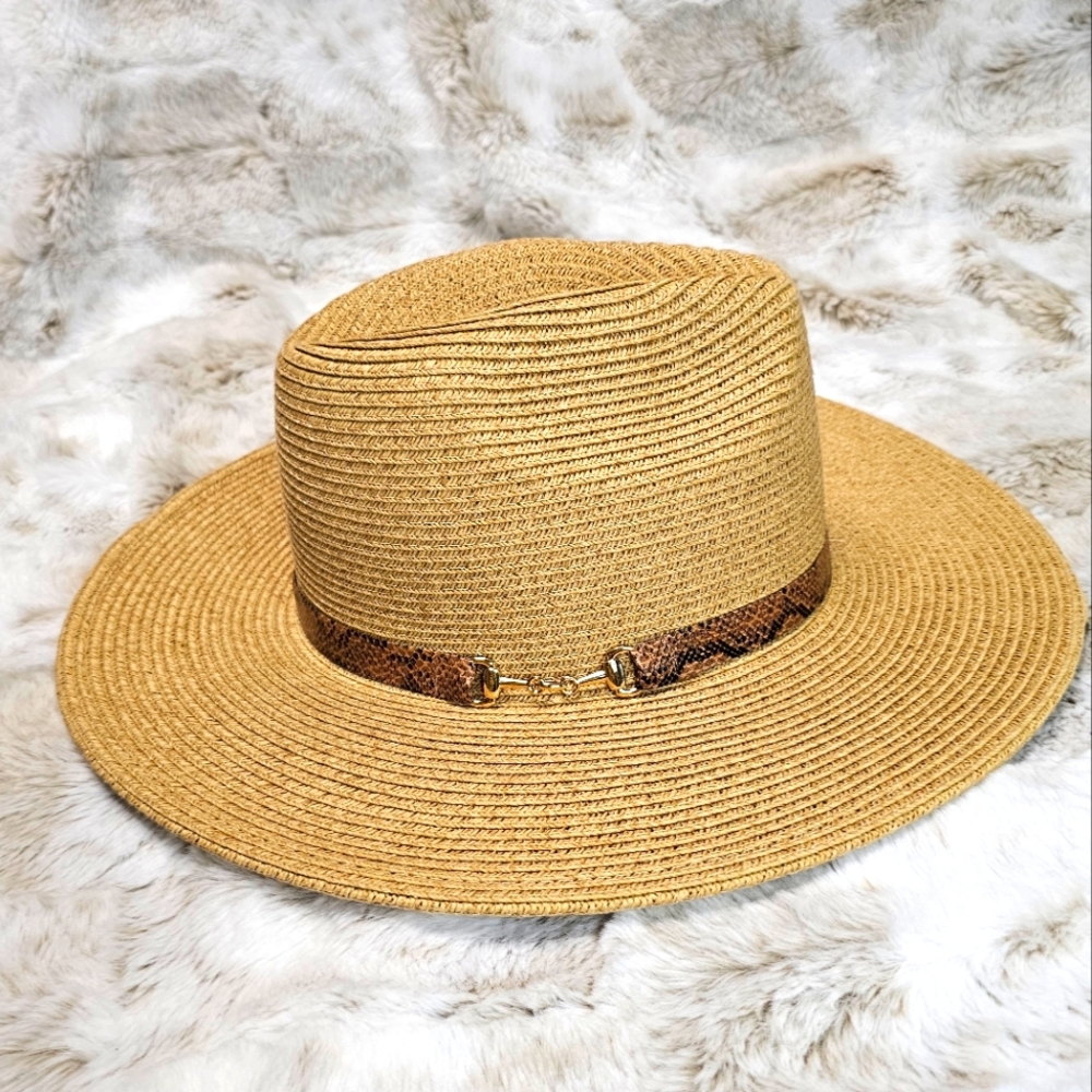 Something Special Hat Snake Skin Gold Buckle